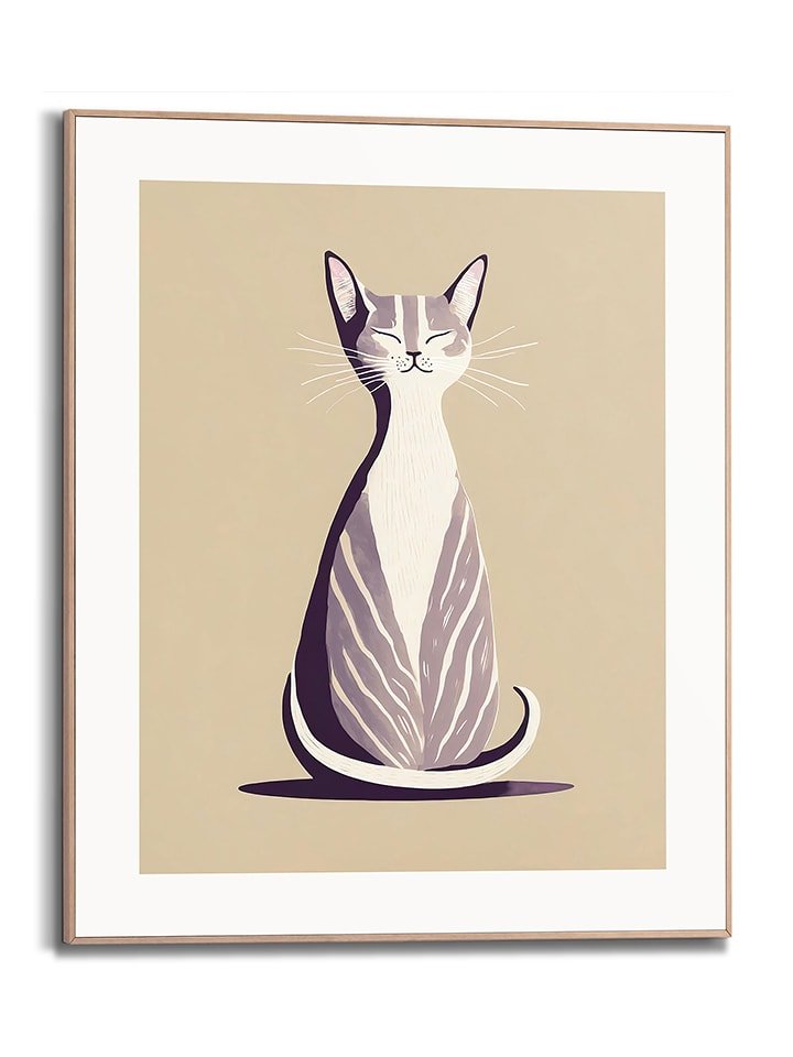 Orangewallz Druk artystyczny "Sweet Cat" w ramce rozmiar: 40x50 cm