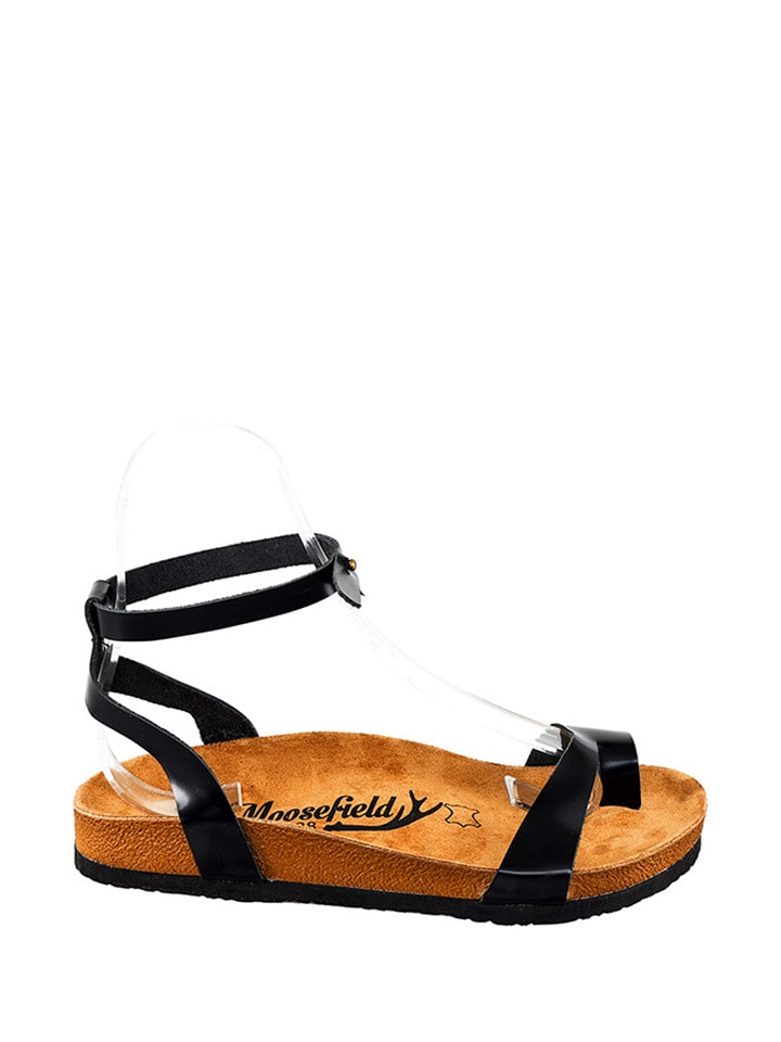 Moosefield Skórzane sandały w kolorze czarnym rozmiar: 42