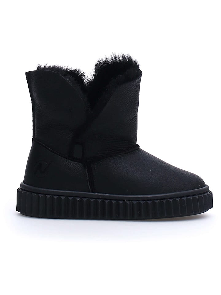 Naturino Skórzane botki "Greta" w kolorze czarnym rozmiar: 38