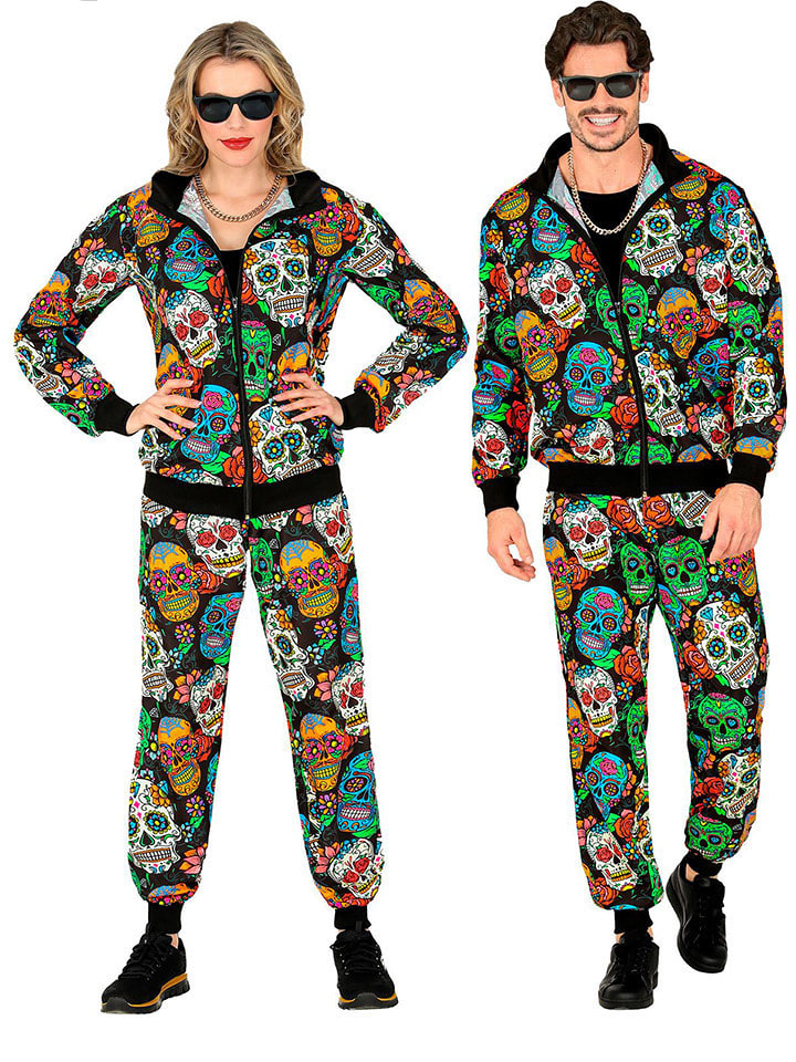 Carnival Party 2-częściowy kostium w kolorze czarnym ze wzorem rozmiar: XL