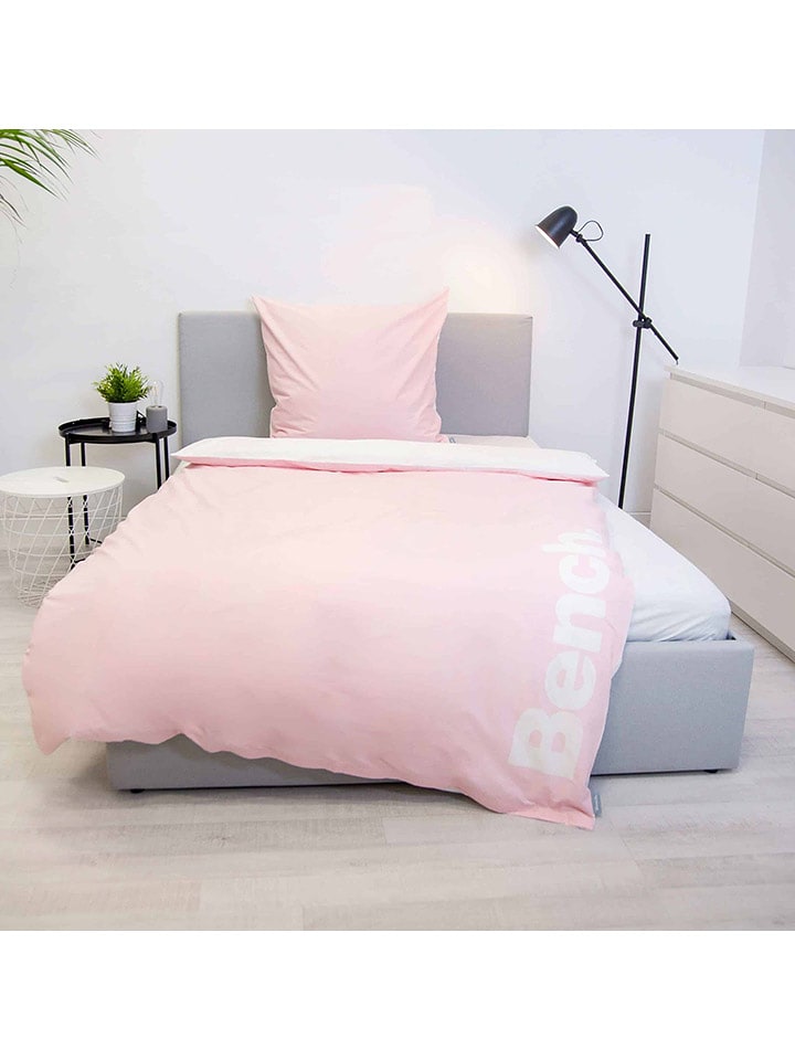 Bench Komplet pościeli w kolorze jasnoróżowo-białym rozmiar: 140x200 cm