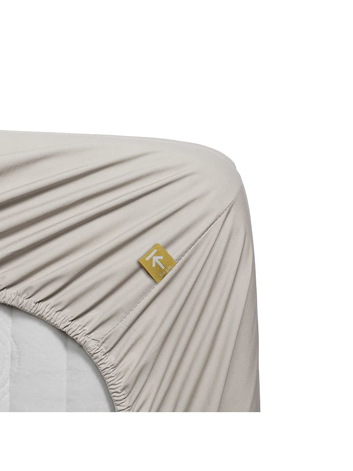 Beddinghouse Perkalowe prześcieradło w kolorze kremowym na gumce rozmiar: 140x200 cm