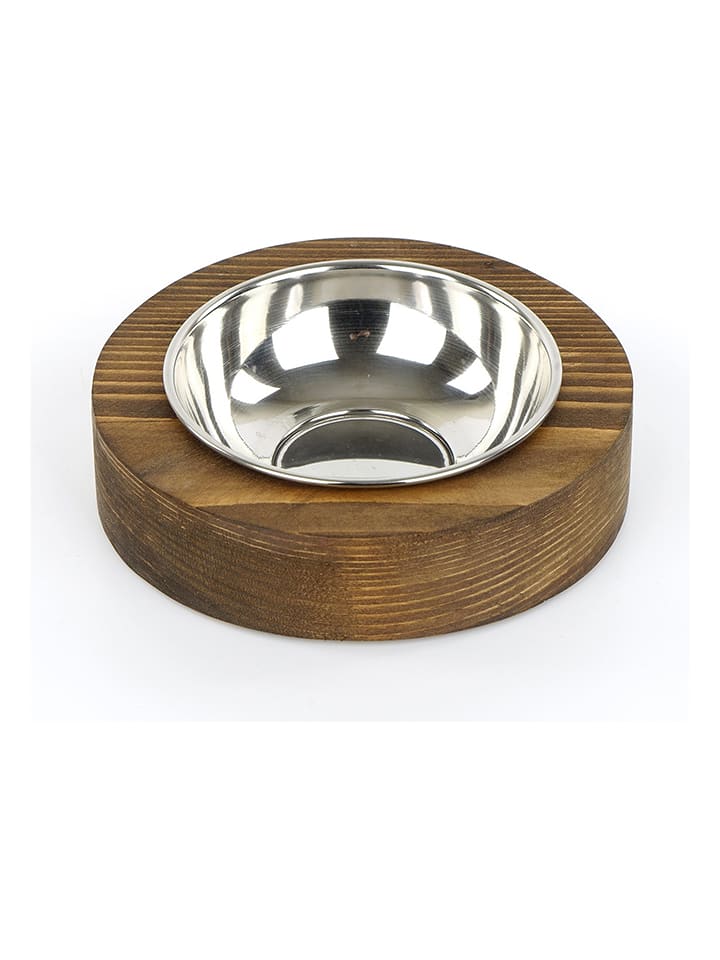 Evila Miska w kolorze srebrno-brązowym dla zwierząt - wys. 3,5 x Ø 17 cm rozmiar: onesize