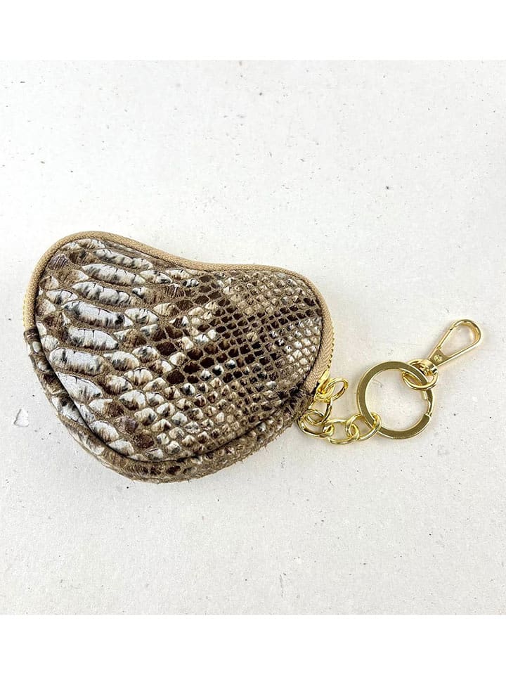 Marlon Skórzany brelok w kolorze szarobrązowym do kluczy - 13 x 9 cm rozmiar: onesize