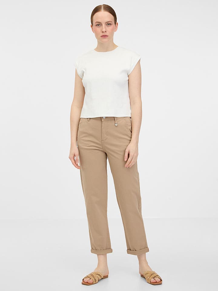 orsay Spodnie chino w kolorze jasnobrązowym rozmiar: 38