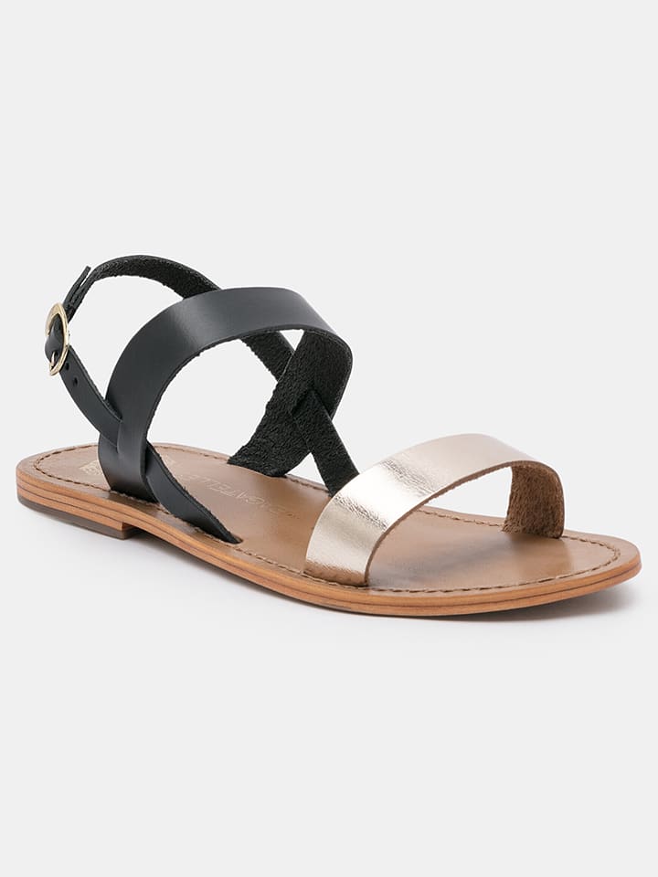 Les BAGATELLES Skórzane sandały "Bronx" w kolorze złoto-czarnym rozmiar: 41