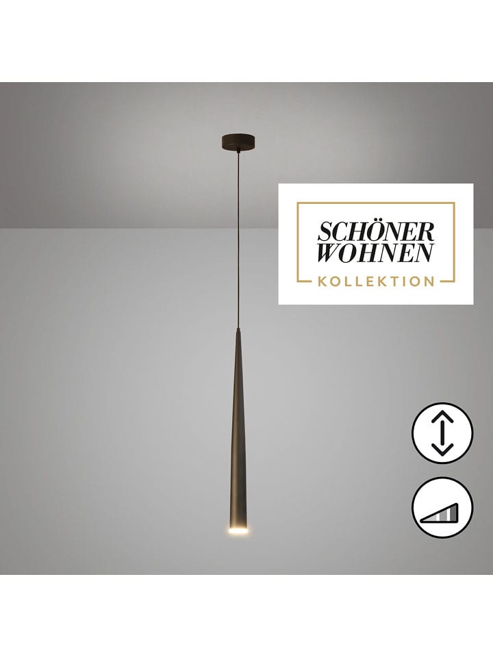 FH Lighting Lampa wisząca LED "Cone" w kolorze czarnym - wys. 160 x Ø 12 cm rozmiar: onesize