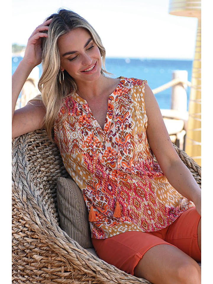 Bleu d'Azur Top "Witta" w kolorze jasnoróżowo-pomarańczowym rozmiar: 42