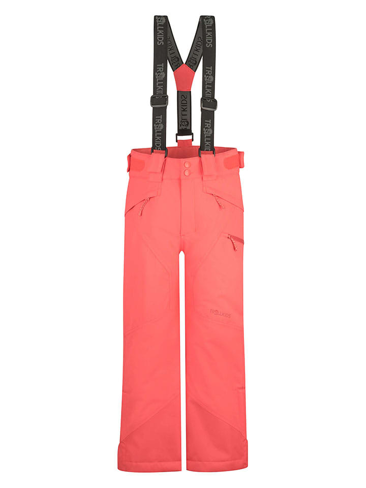 Trollkids Spodnie narciarskie "Kongsberg" w kolorze koralowym rozmiar: 128