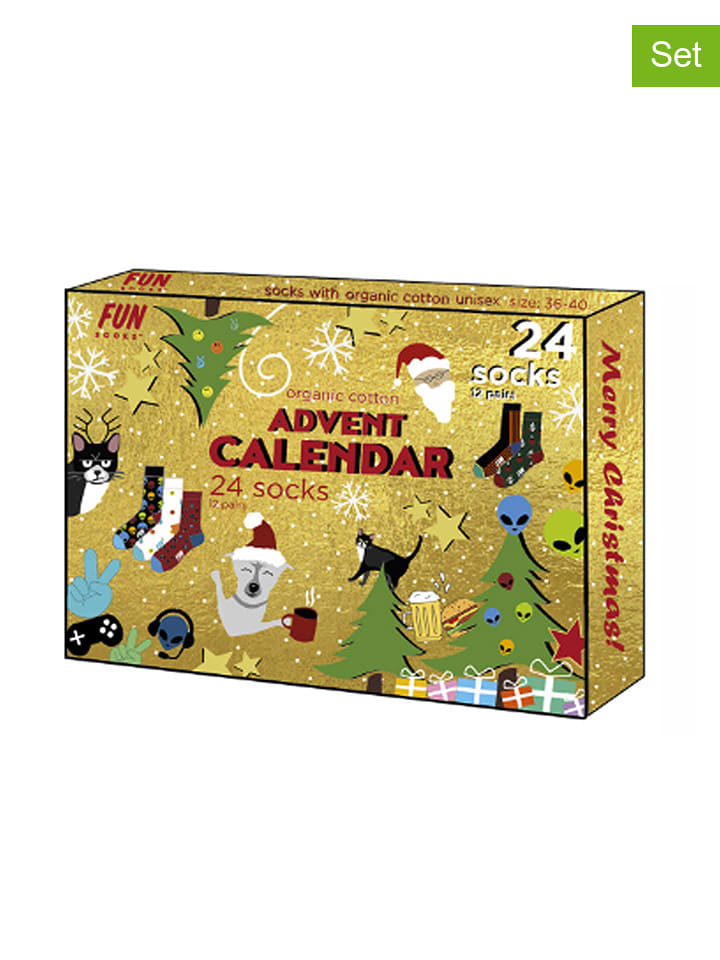 Fun Socks Skarpety (12 par) "Fun Socks" ze wzorem rozmiar: 36/40