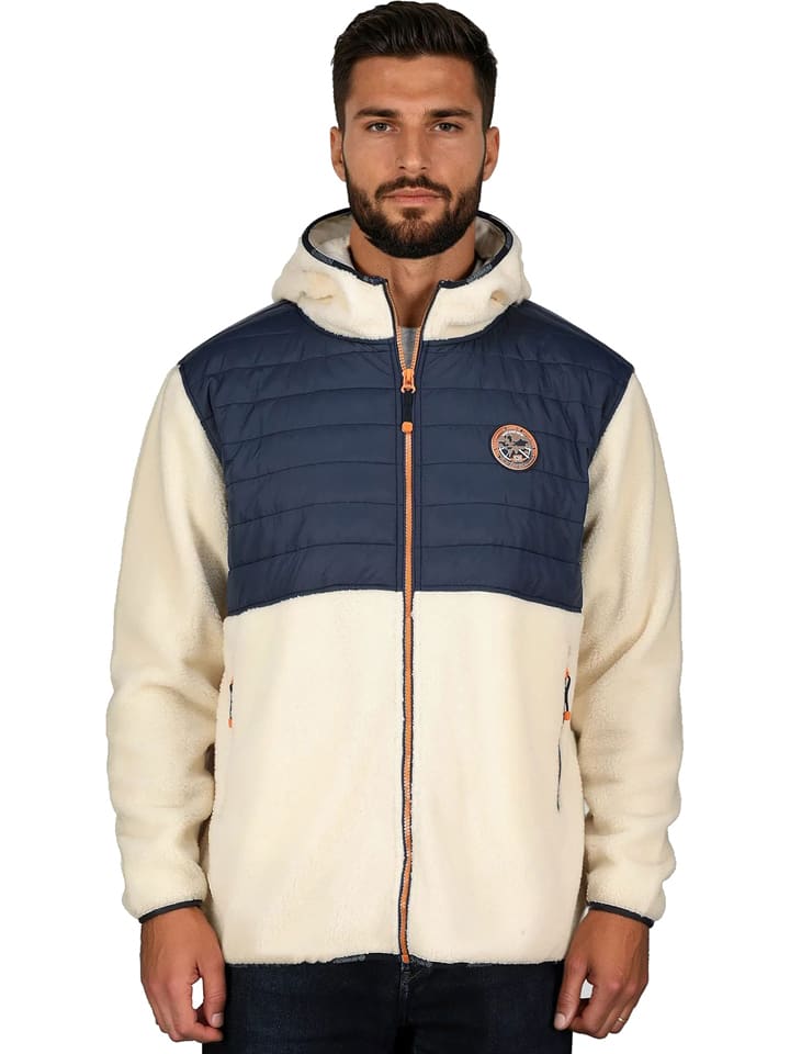 Geographical Norway Kurtka polarowa "Tangus" w kolorze granatowo-kremowym rozmiar: XL
