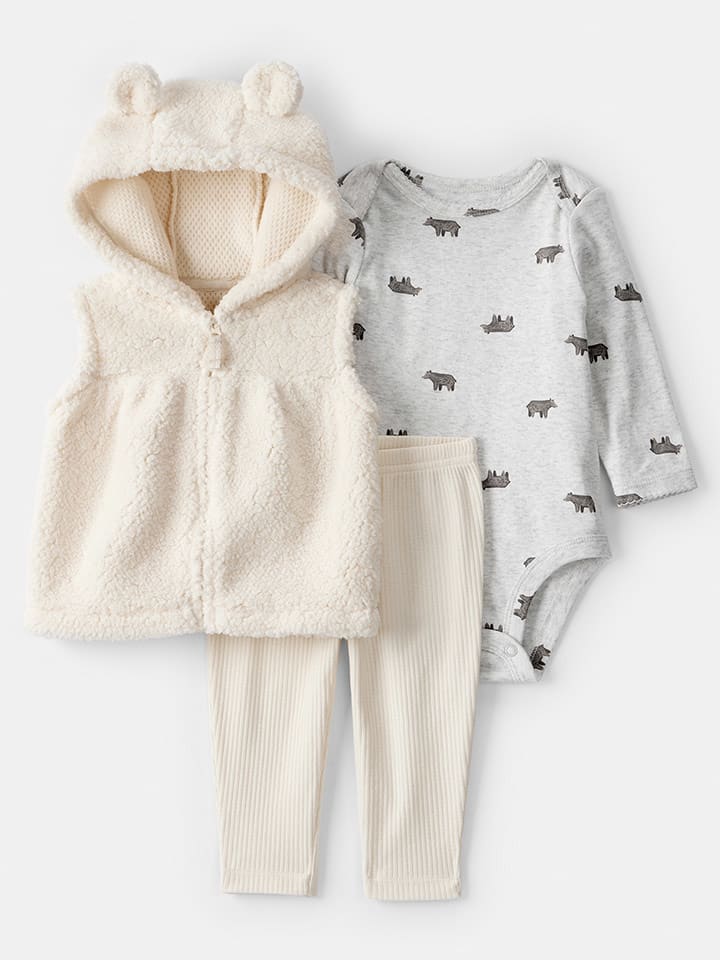 carter's 3-częściowy zestaw w kolorze beżowo-szarym rozmiar: 62