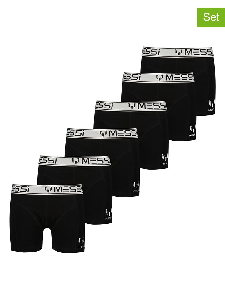 Messi Bokserki (6 par) w kolorze czarnym rozmiar: 98/104
