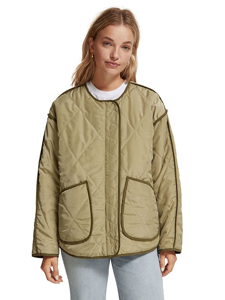 Scotch & Soda Dwustronna kurtka przejściowa w kolorze oliwkowym rozmiar: XL