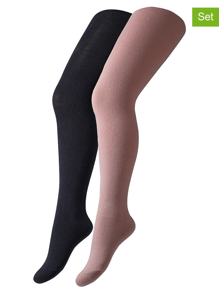 camano Rajstopy (2 pary) w kolorze granatowo-różowym rozmiar: 134/146