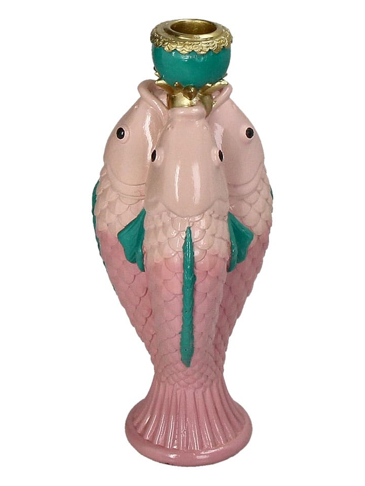 Kersten Świecznik "Fish" w kolorze jasnoróżowym - 10 x 23,5 x 9,5 cm rozmiar: onesize