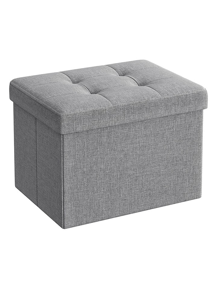 Songmics Hocker w kolorze jasnoszarym ze schowkiem - 41 x 31 x 31 cm rozmiar: onesize