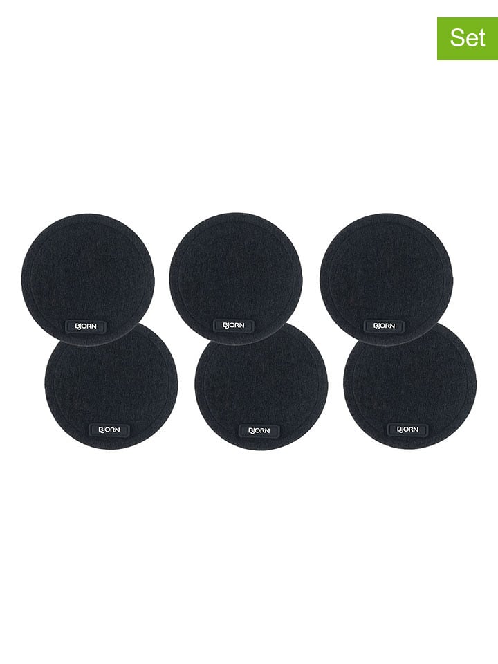 Björn Podstawki (6 szt.) w kolorze czarnym - Ø 10 cm rozmiar: onesize