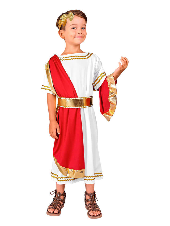 Carnival Party 3-częściowy kostium "Roman Emperor" w kolorze złoto-biało-czerwonym rozmiar: 158