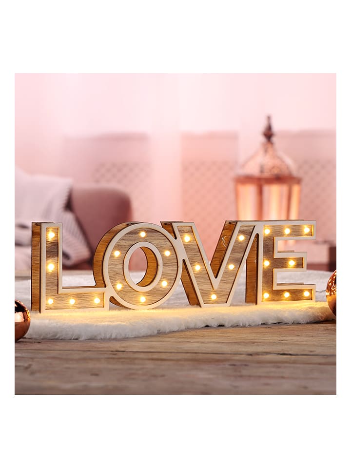 Profiline Dekoracyjna lampa LED "Love" w kolorze ciepłej bieli - 38 x 11 x 3 cm rozmiar: onesize