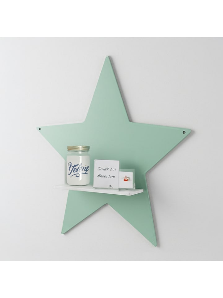 Woody Kids Regał ścienny w kolorze biało-miętowym - 33 x 35 x 10 cm rozmiar: onesize