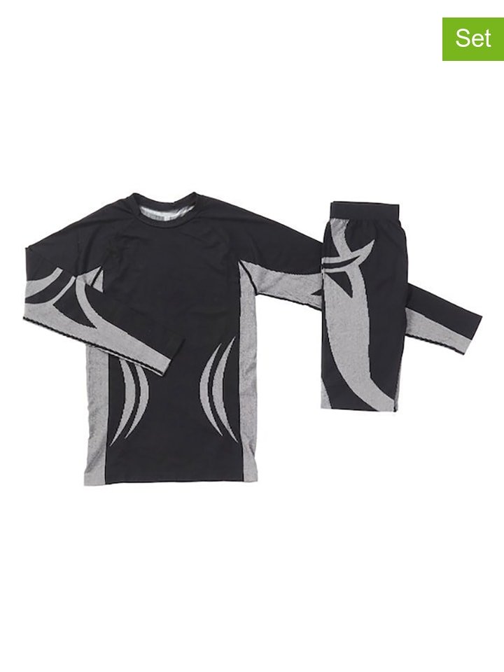 COLD 2-częściowy zestaw bielizny funkcyjnej w kolorze czarno-szarym rozmiar: L/XL