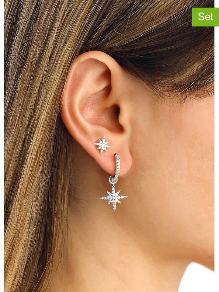 Miu Silver Srebrne kolczyki (2 szt.) z cyrkoniami rozmiar: onesize