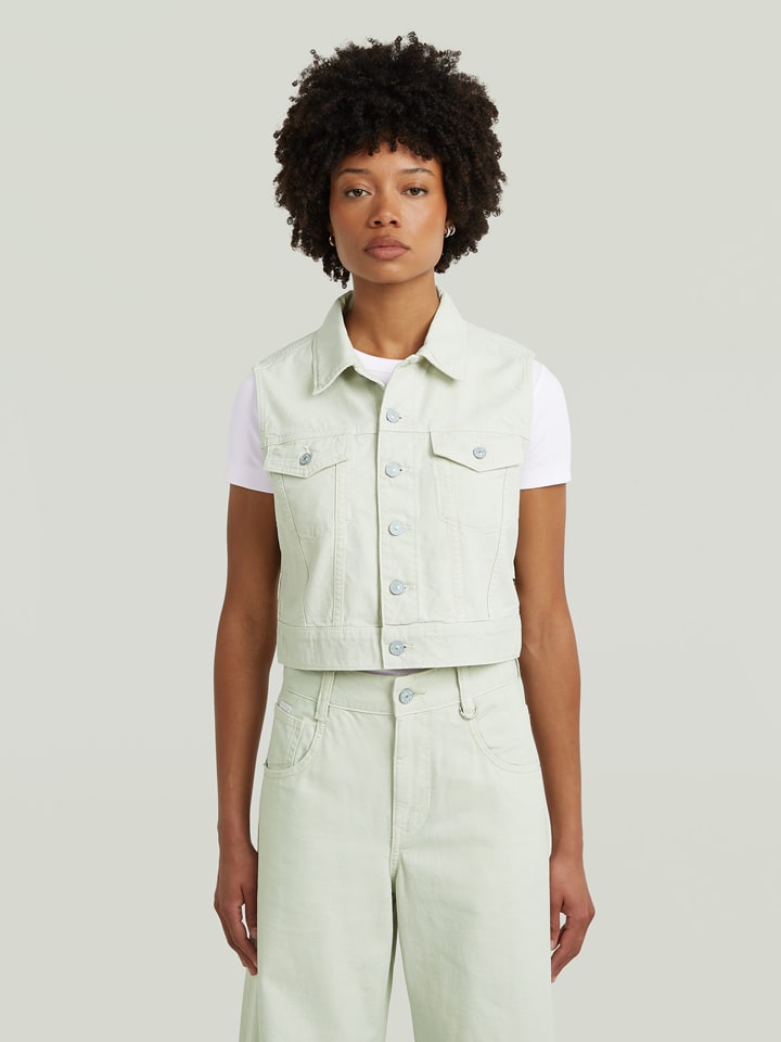 G-Star Kamizelka dżinsowa w kolorze kremowym rozmiar: XL