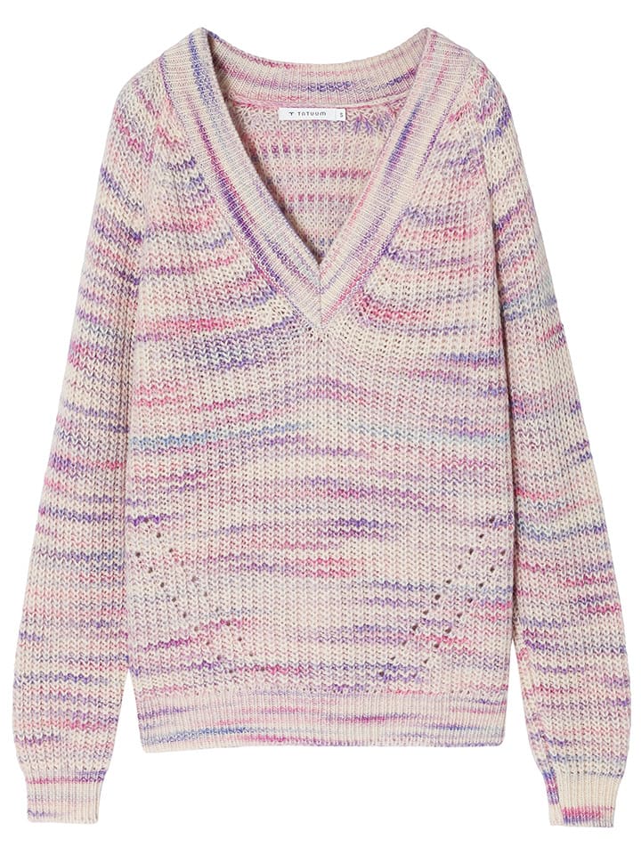 TATUUM Sweter w kolorze fioletowo-kremowym rozmiar: XS