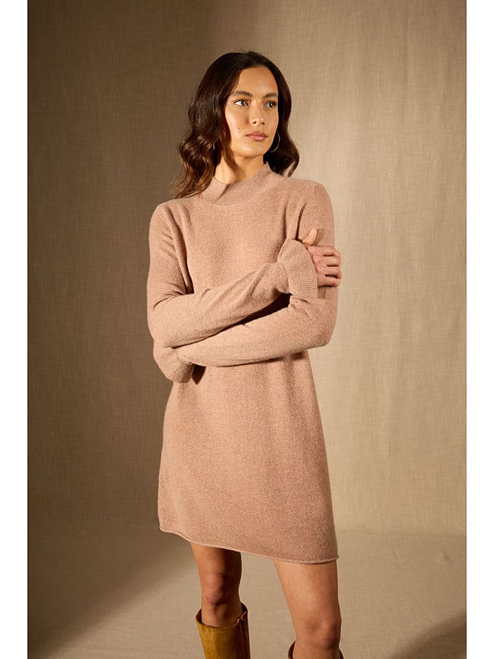 Perfect Cashmere Kaszmirowa sukienka "Lyamia" w kolorze beżowym rozmiar: S