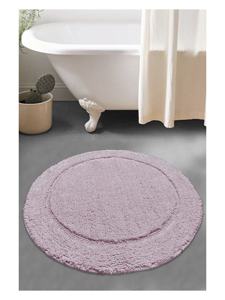 Colorful Cotton Dywanik łazienkowy w kolorze fioletowym rozmiar: 90x90 cm