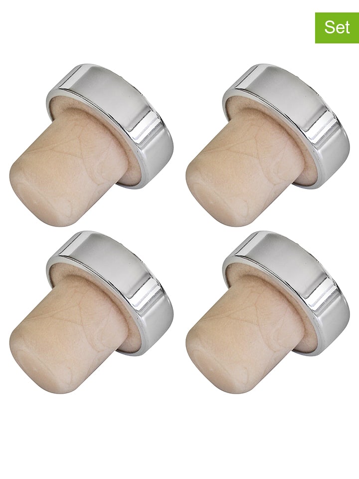 FM Professional Zakrętki (4 szt.) w kolorze srebrno-beżowym do butelek rozmiar: onesize