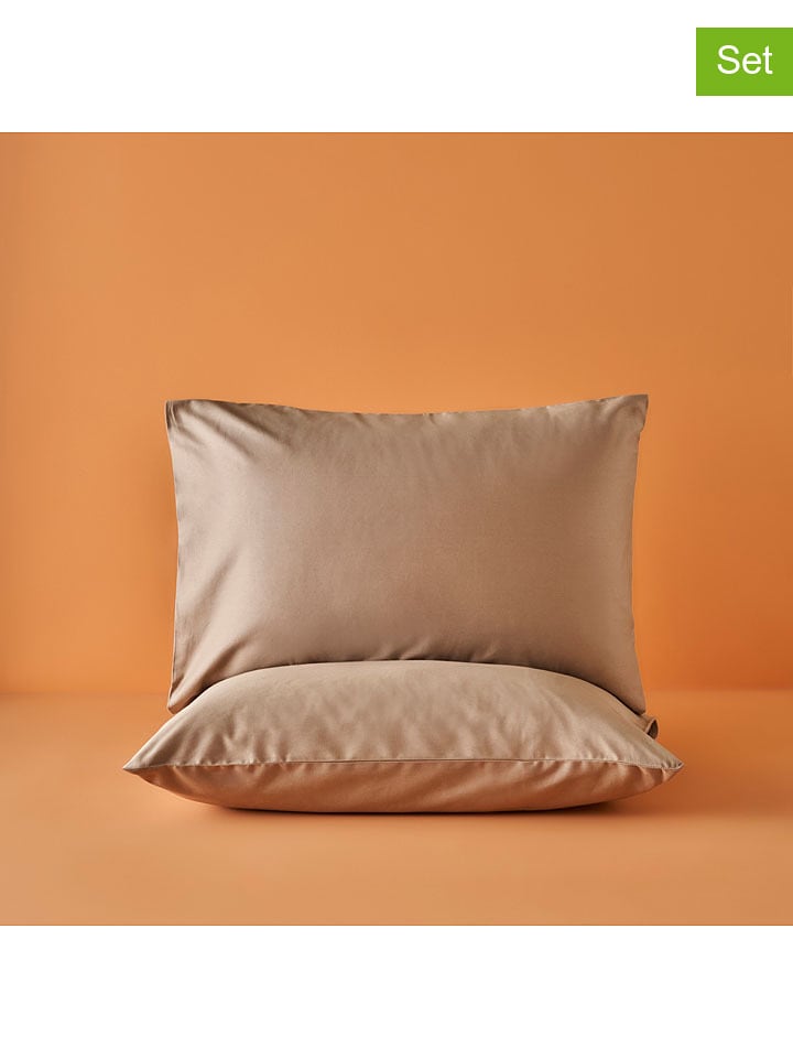 BELLA MAISON Poszewki (2 szt.) "Basic" w kolorze szarobrązowym na poduszkę - 50 x 70 cm rozmiar: onesize