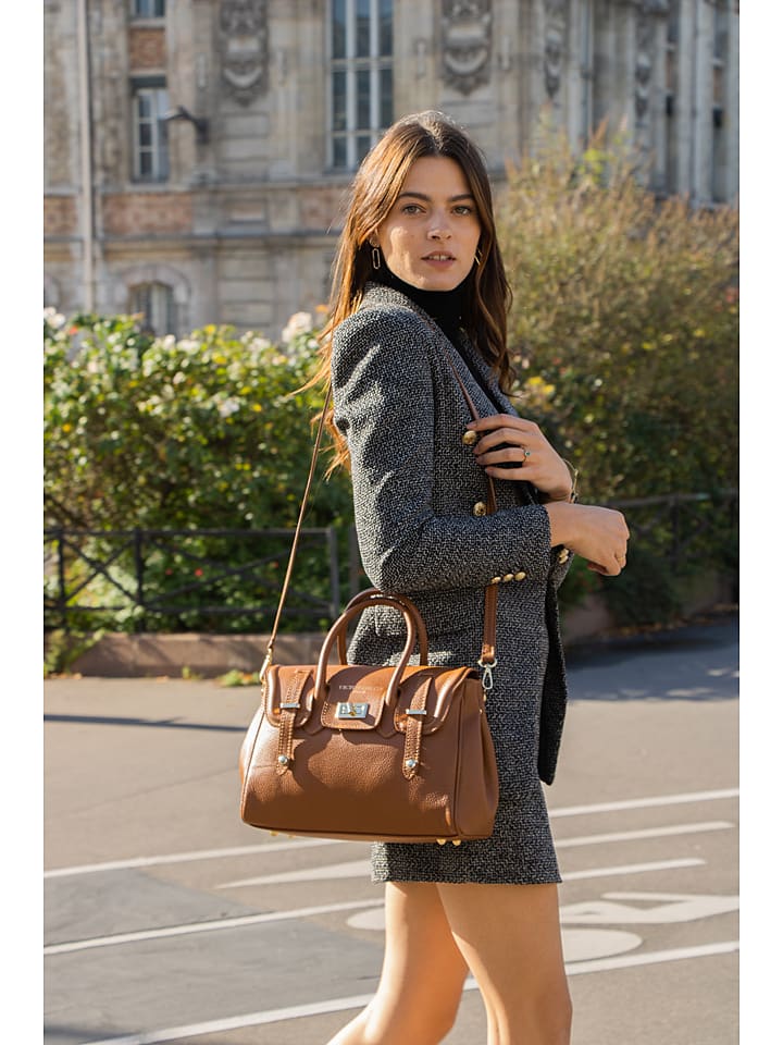 Victor & Hugo Paris Skórzana torebka "Ondine" w kolorze karmelowym - 35 x 22 x 14 cm rozmiar: onesize