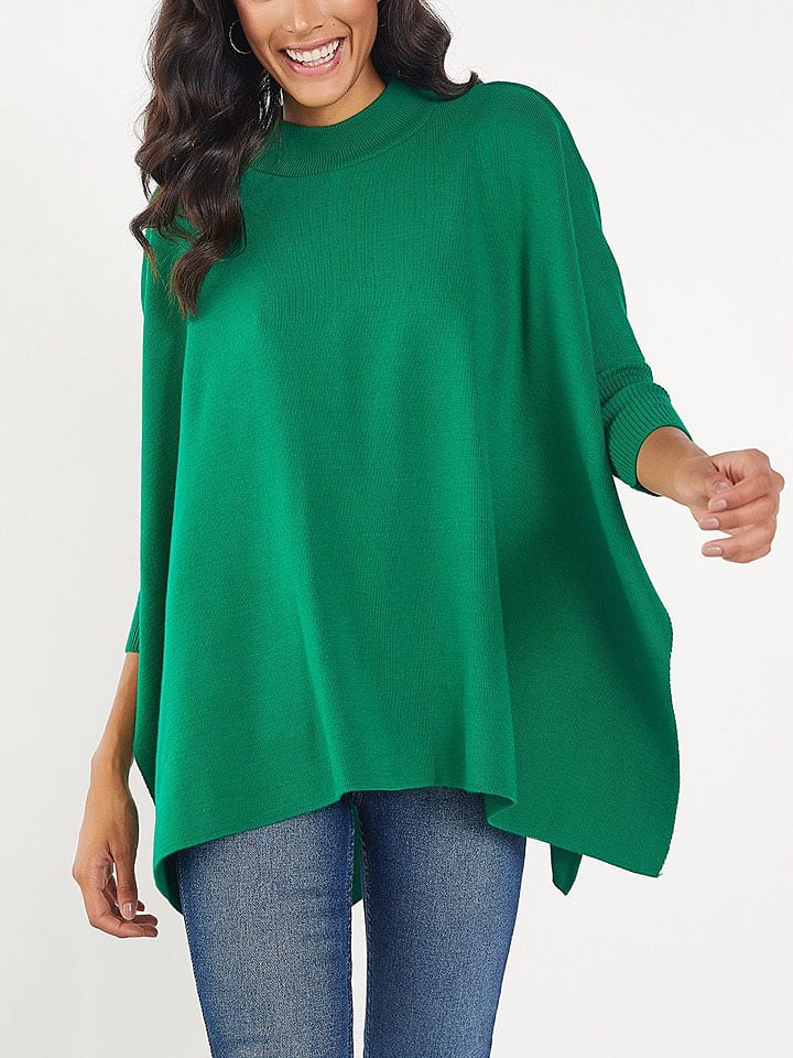 Milan Kiss Ponczo w kolorze zielonym rozmiar: M