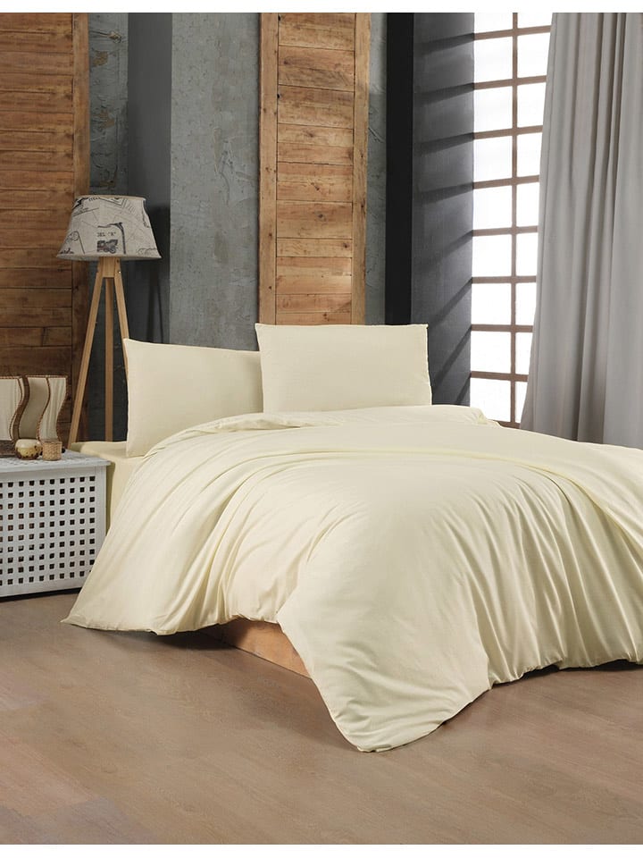 Elizabed Komplet pościeli renforcé w kolorze kremowym rozmiar: 140x200 cm