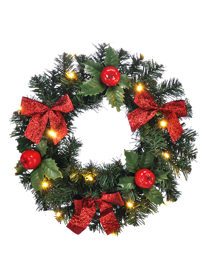 Profiline Wieniec świąteczny LED w kolorze zielono-czerwonym - Ø 28 cm rozmiar: onesize