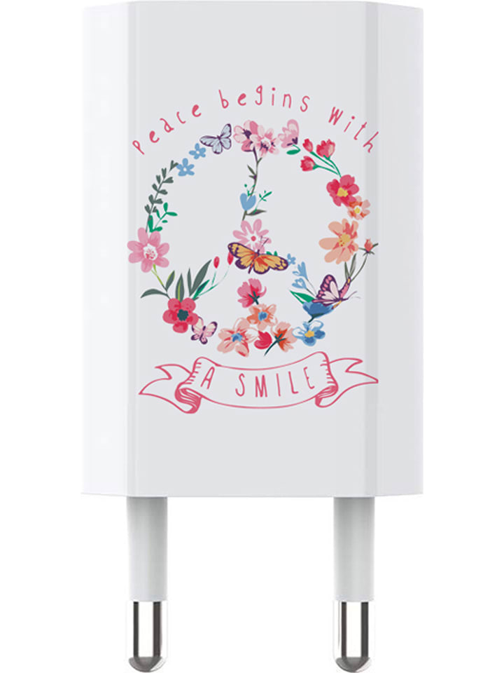 SWEET ACCESS Ładowarka USB w kolorze białym ze wzorem rozmiar: onesize