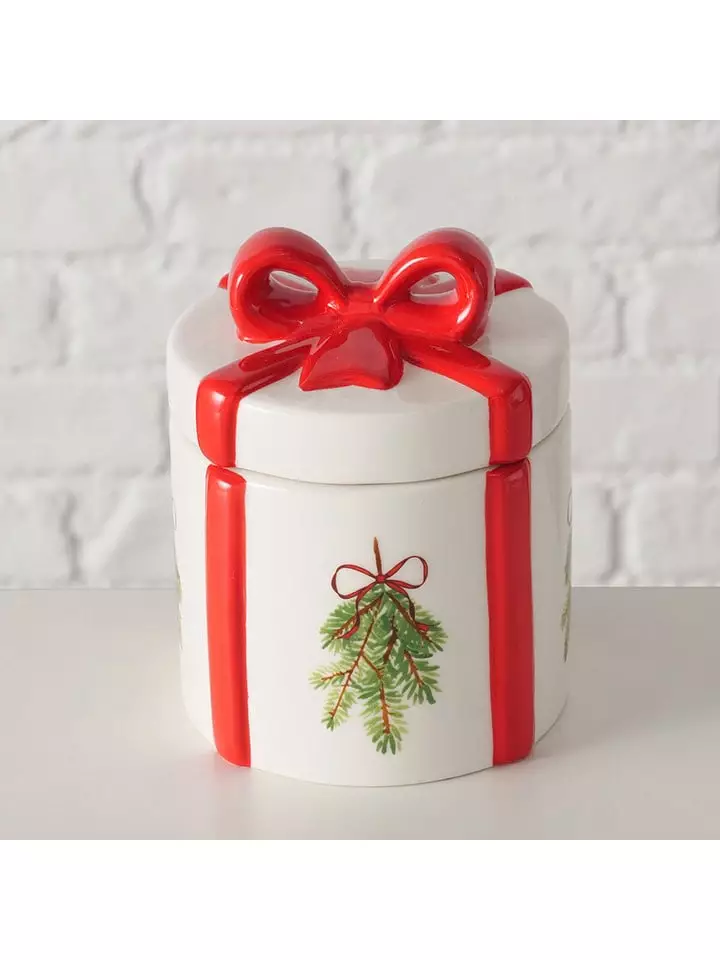 Boltze Pojemnik "Noelle" w kolorze biało-czerwonym - wys. 13 x Ø 10 cm rozmiar: onesize