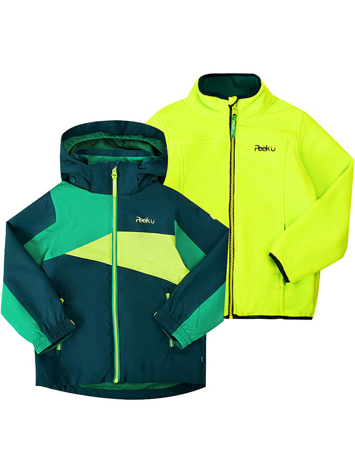 Peek U Kurtka funkcyjna 3w1 "Ridge" w kolorze ciemnozielonym rozmiar: 152