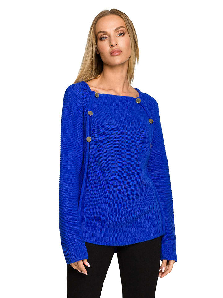 made of emotion Sweter w kolorze niebieskim rozmiar: S/M