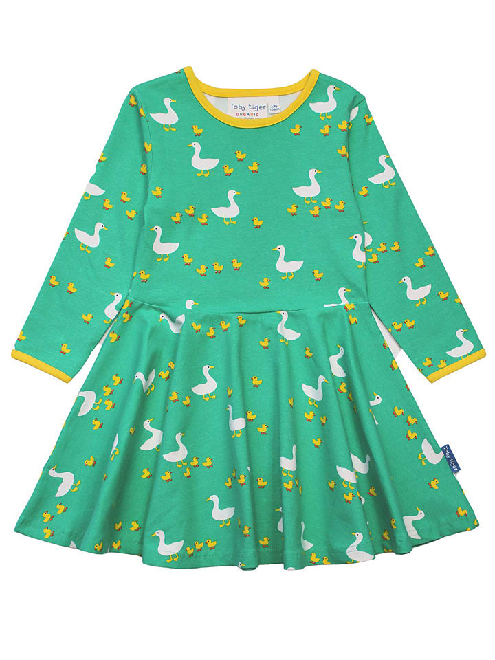 Toby Tiger Sukienka w kolorze zielono-żółto-białym rozmiar: 122