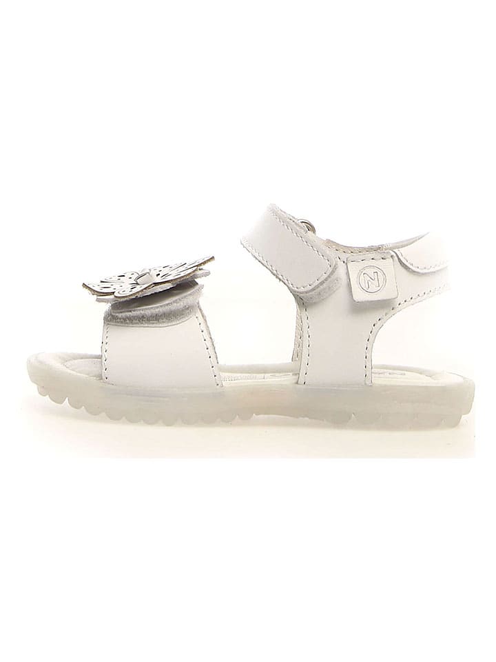 Naturino Skórzane sandały "Begonia 2" w kolorze białym rozmiar: 25