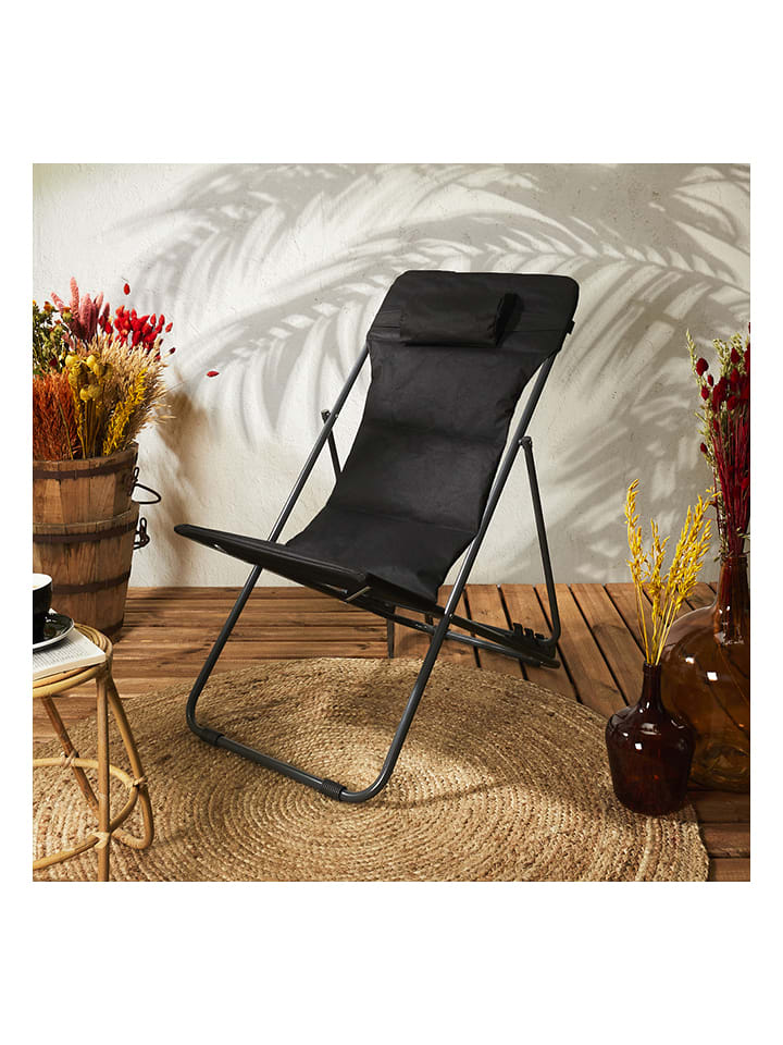 Garden Spirit Leżak "Corfou" w kolorze czarnym - 55 x 89 x 81 cm rozmiar: onesize