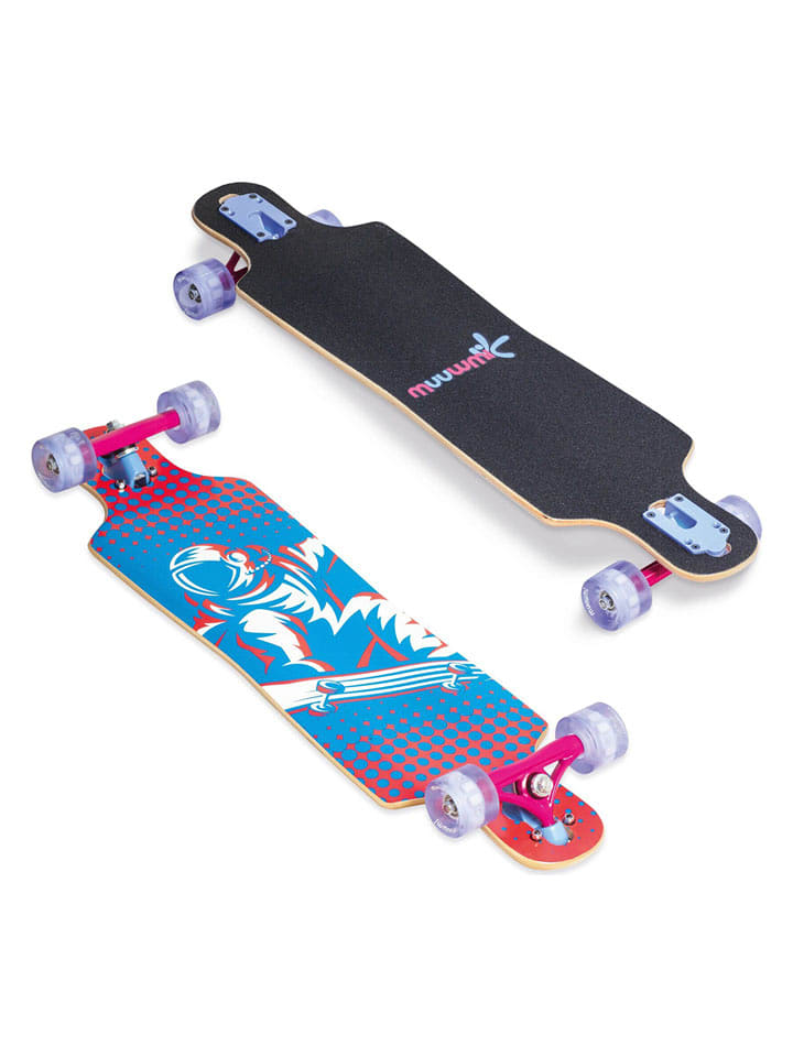 muuwmi Longboard "Compact" w kolorze czarnym ze wzorem ze świecącymi kołami - 5+ rozmiar: onesize