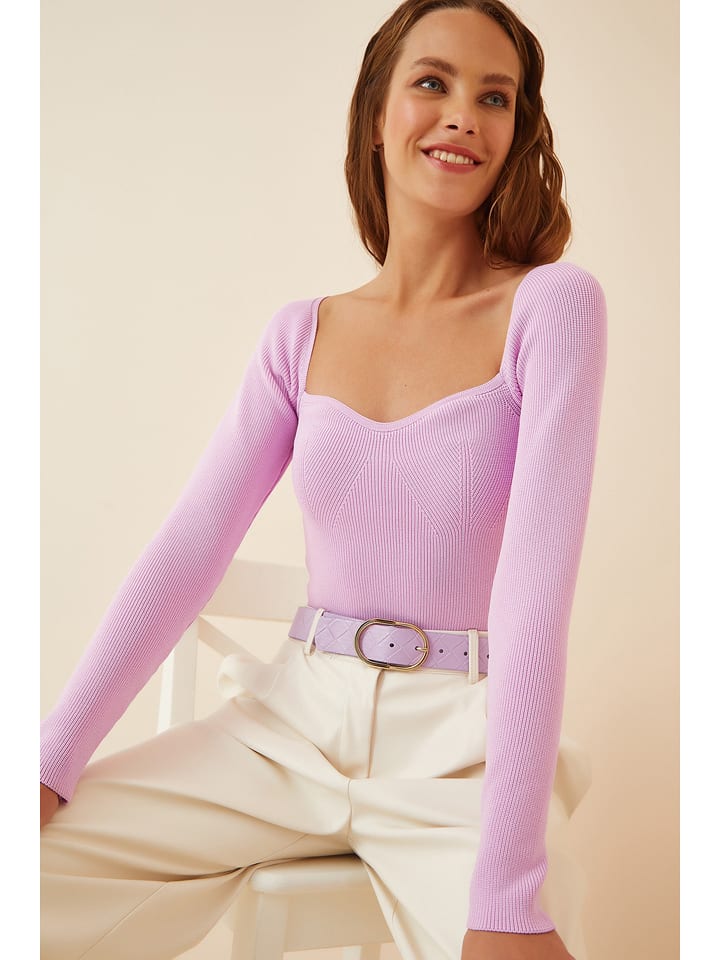 Happiness Istanbul Sweter w kolorze jasnoróżowym rozmiar: S/M