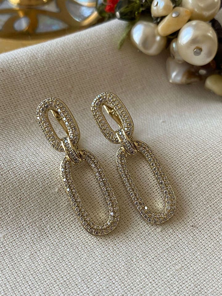 Luseera Pozłacane kolczyki z cyrkoniami rozmiar: onesize