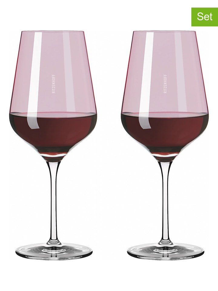 RITZENHOFF Kieliszki (2 szt.) w kolorze jagodowym do czerwonego wina - 570 ml rozmiar: onesize