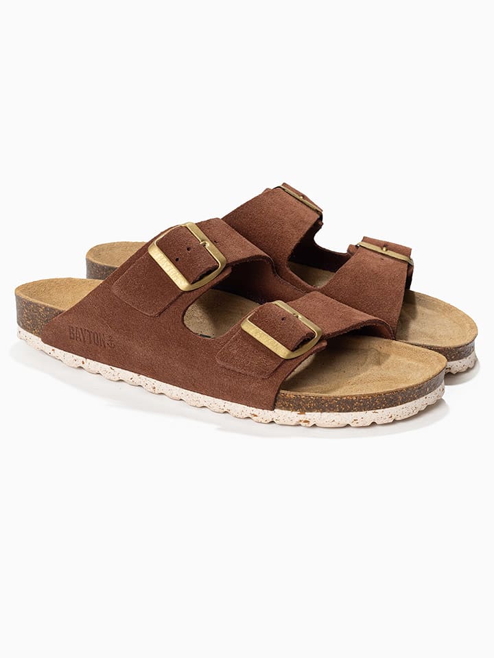 BAYTON Skórzane klapki "Atlas" w kolorze jasnobrązowym rozmiar: 37