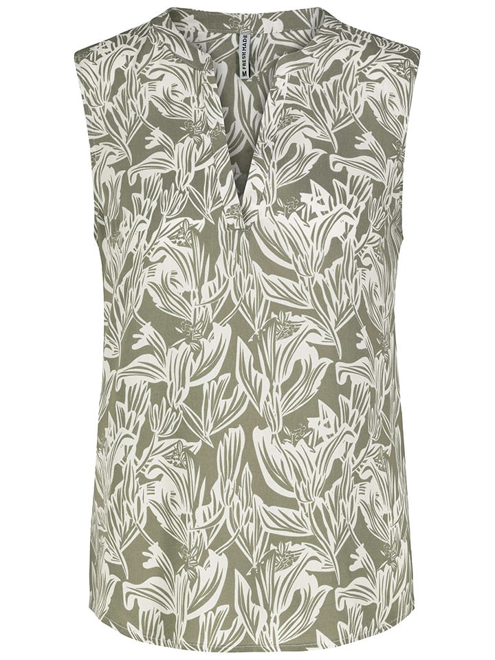 Fresh Made Bluzka w kolorze oliwkowo-białym rozmiar: XXL